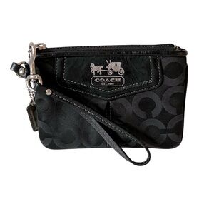 Coach Black Wristlet with Logo